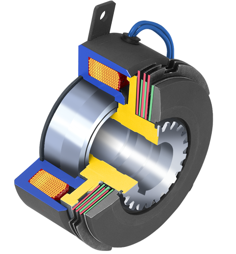 Electromagnetic and pneumatic clutches