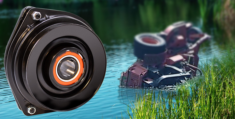 What happens to my clutch when my machine falls into water or gets caught in a flood?